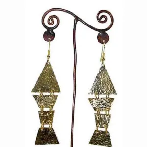 Jacaranda Earring Brass Trapezoids Kenya