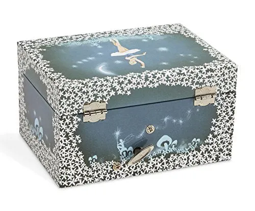 Jewelkeeper Girl's Musical Jewelry Storage Box with Twirling Fairy Blue and White Star