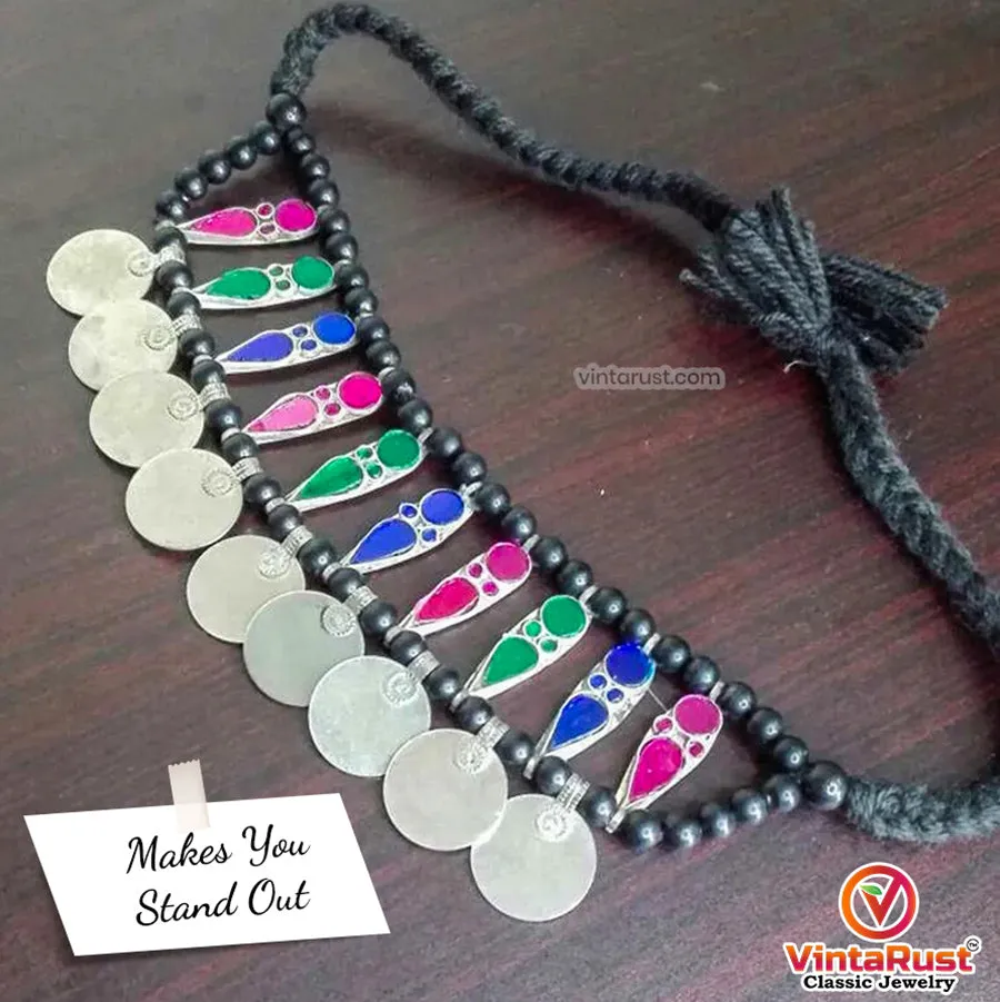 Kuchi Statement Tribal Multicolor Choker Necklace