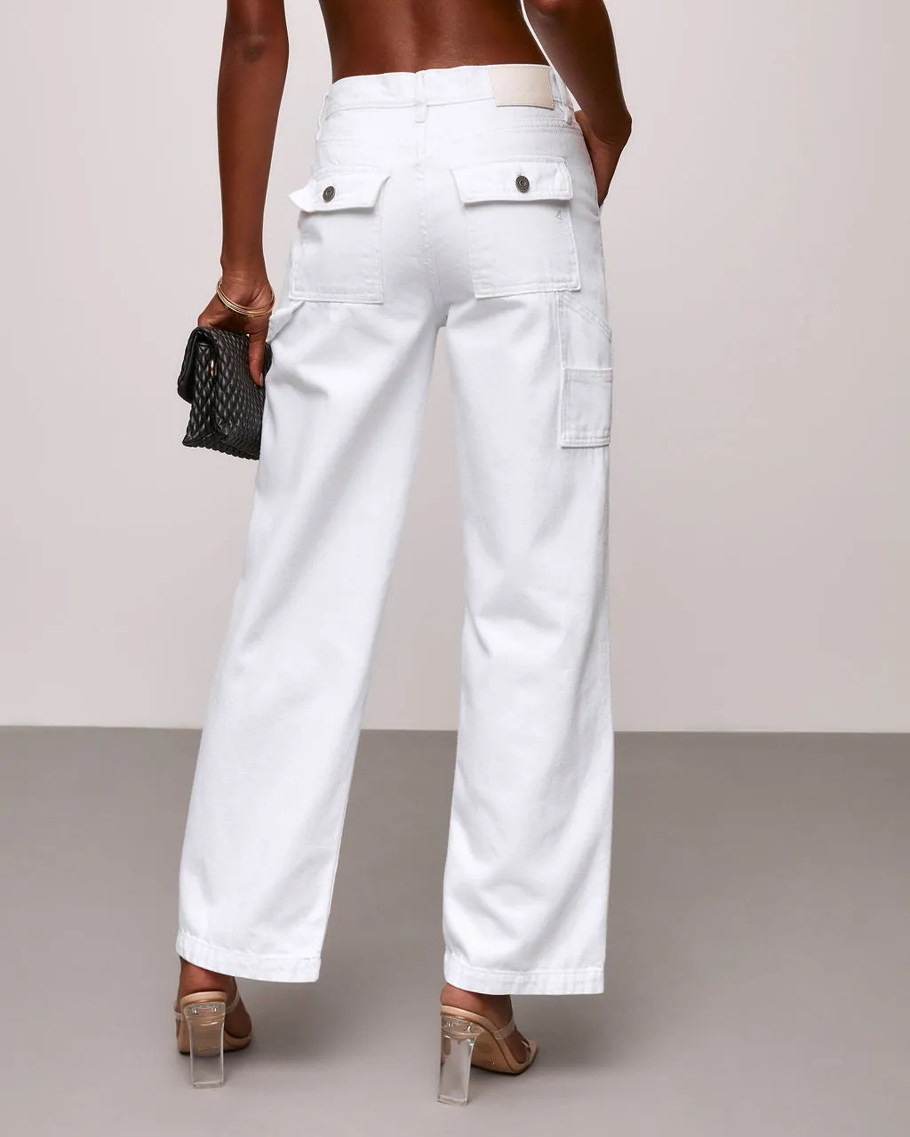 Laurent High Waisted Carpenter Wide Leg Jeans