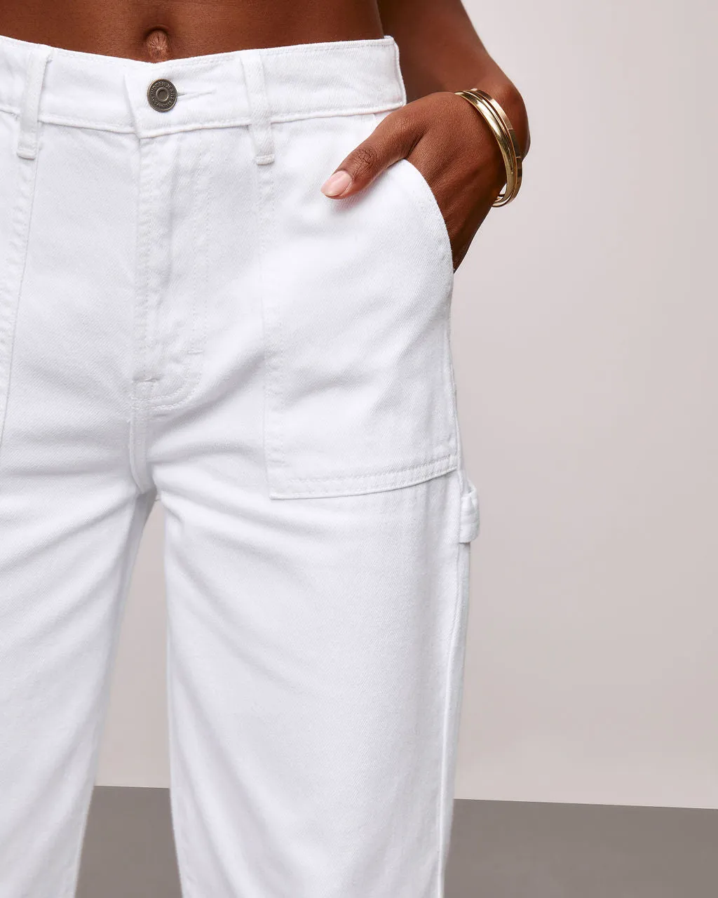 Laurent High Waisted Carpenter Wide Leg Jeans