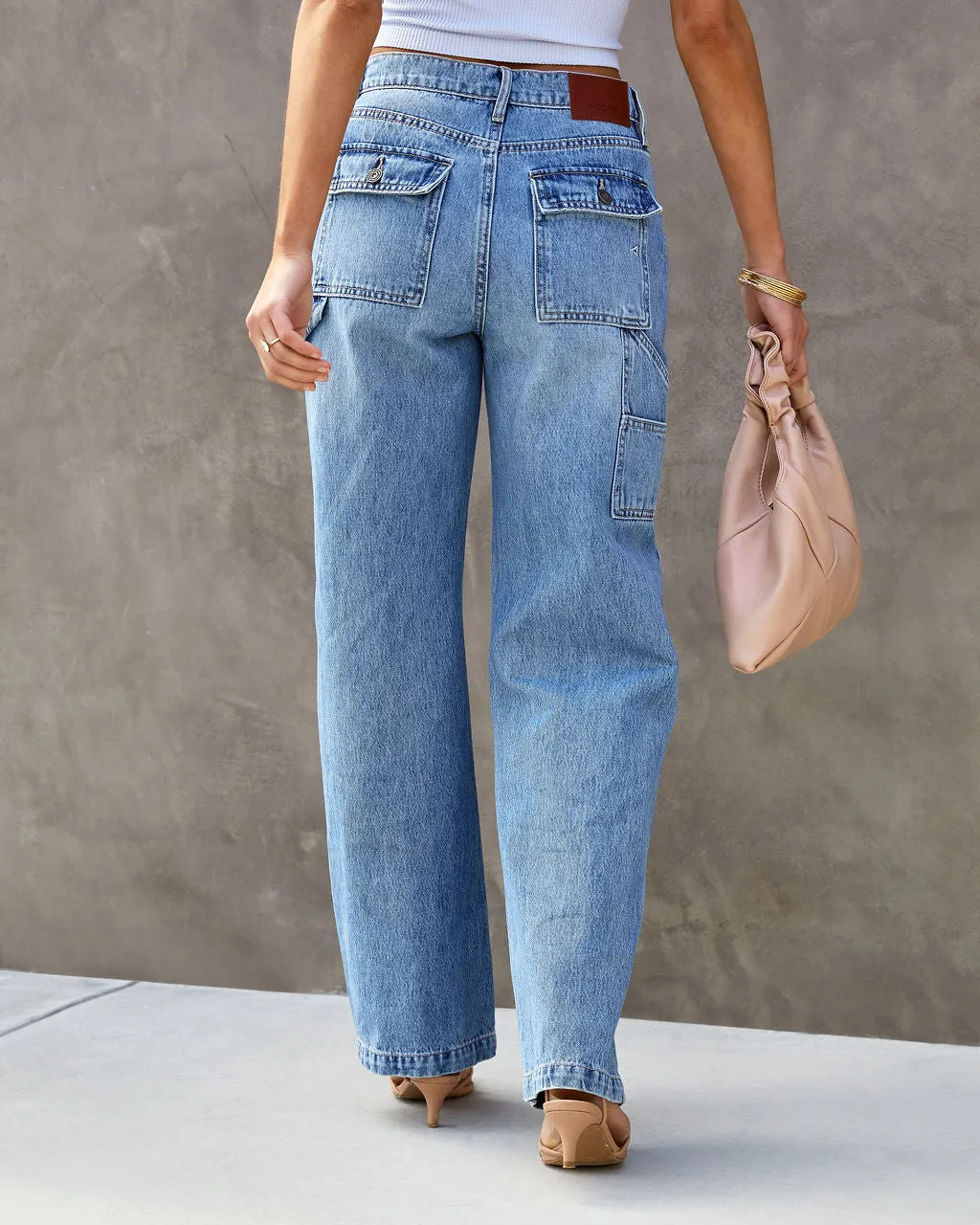 Laurent High Waisted Carpenter Wide Leg Jeans