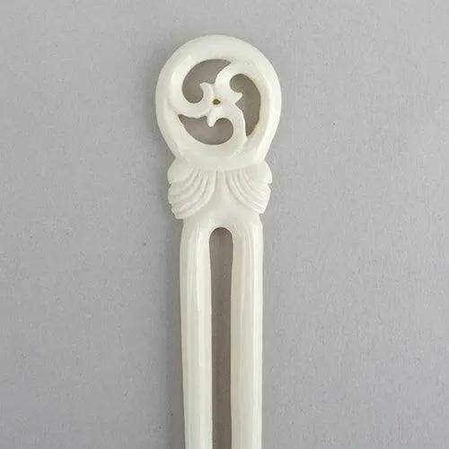 Maori Bone Triple Koru Heru Comb