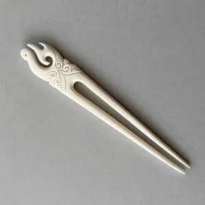 Maori Cow Bone Fish Hook Heru Comb