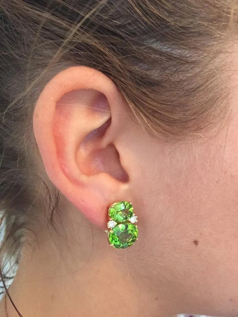 Medium GUM DROP™ Earrings with Peridot and Pink Topaz and Diamonds