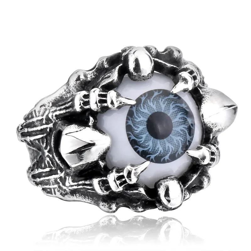 Men's Custom Titanium Steel Skull Eye Ring - Bold Alternative Style Jewelry