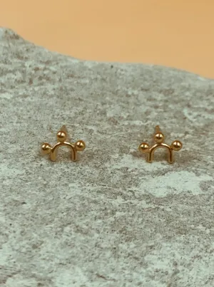 Mie Family Sun Studs in Gold Tone