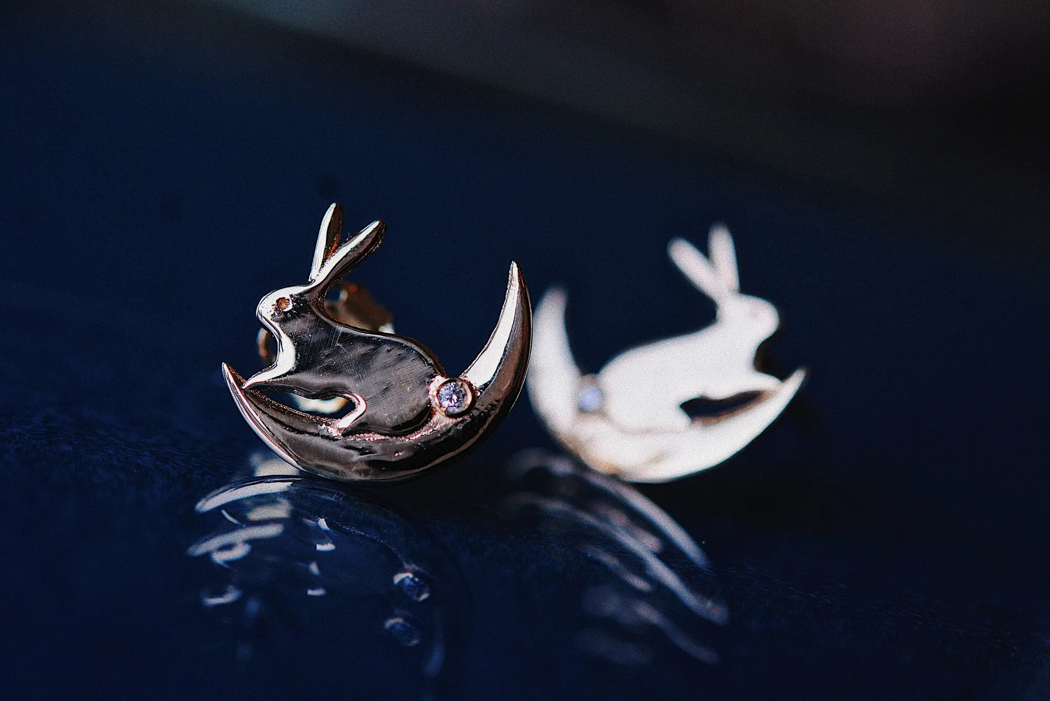 Moon Bunny Earring