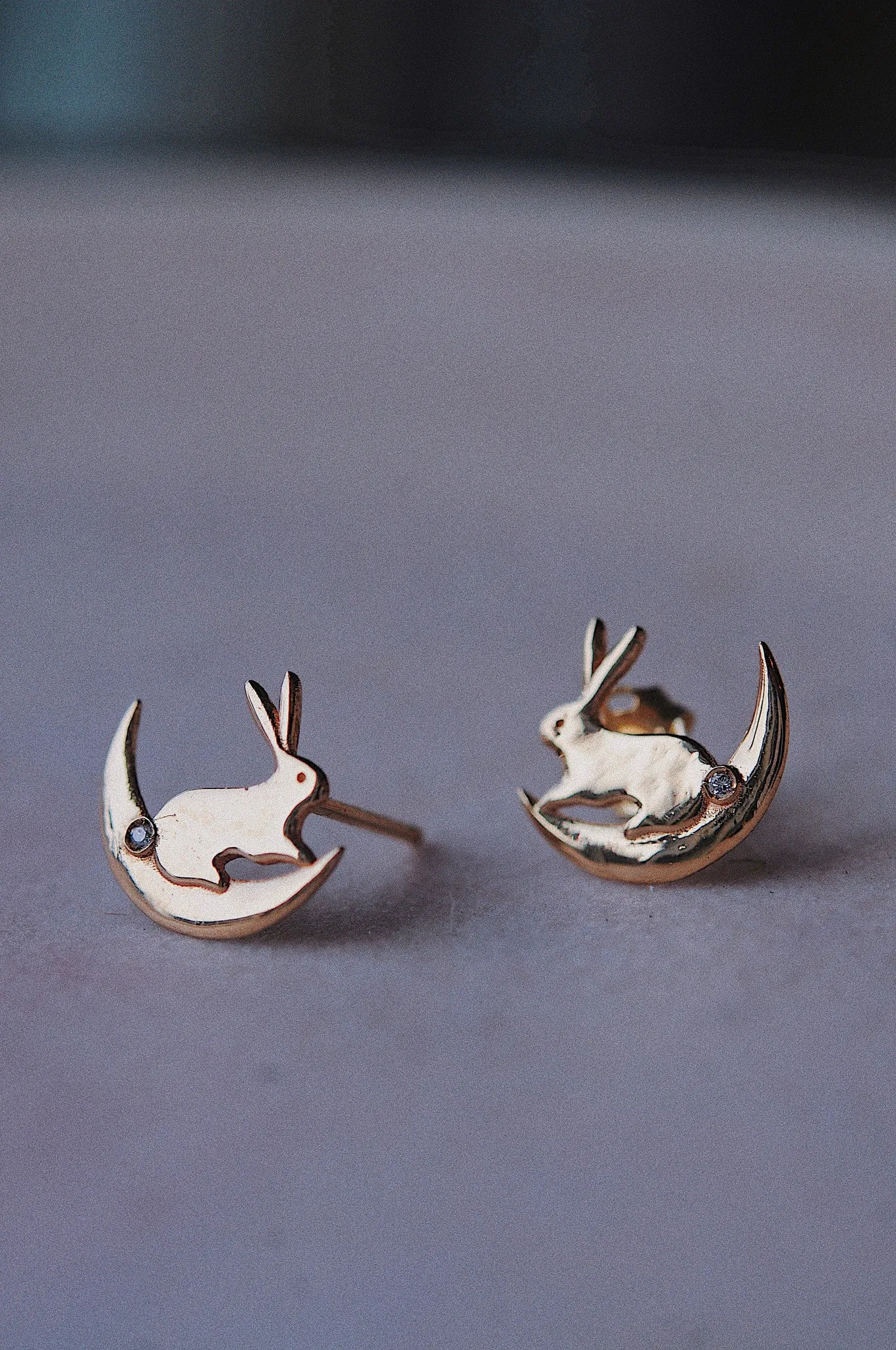 Moon Bunny Earring