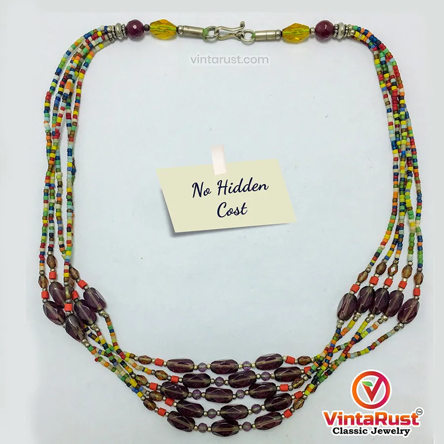 Multicolor Beaded Tribal Necklace