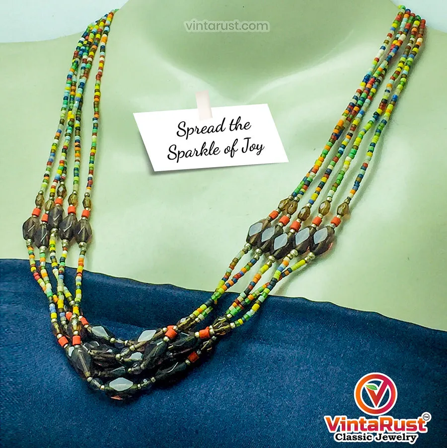 Multicolor Beaded Tribal Necklace