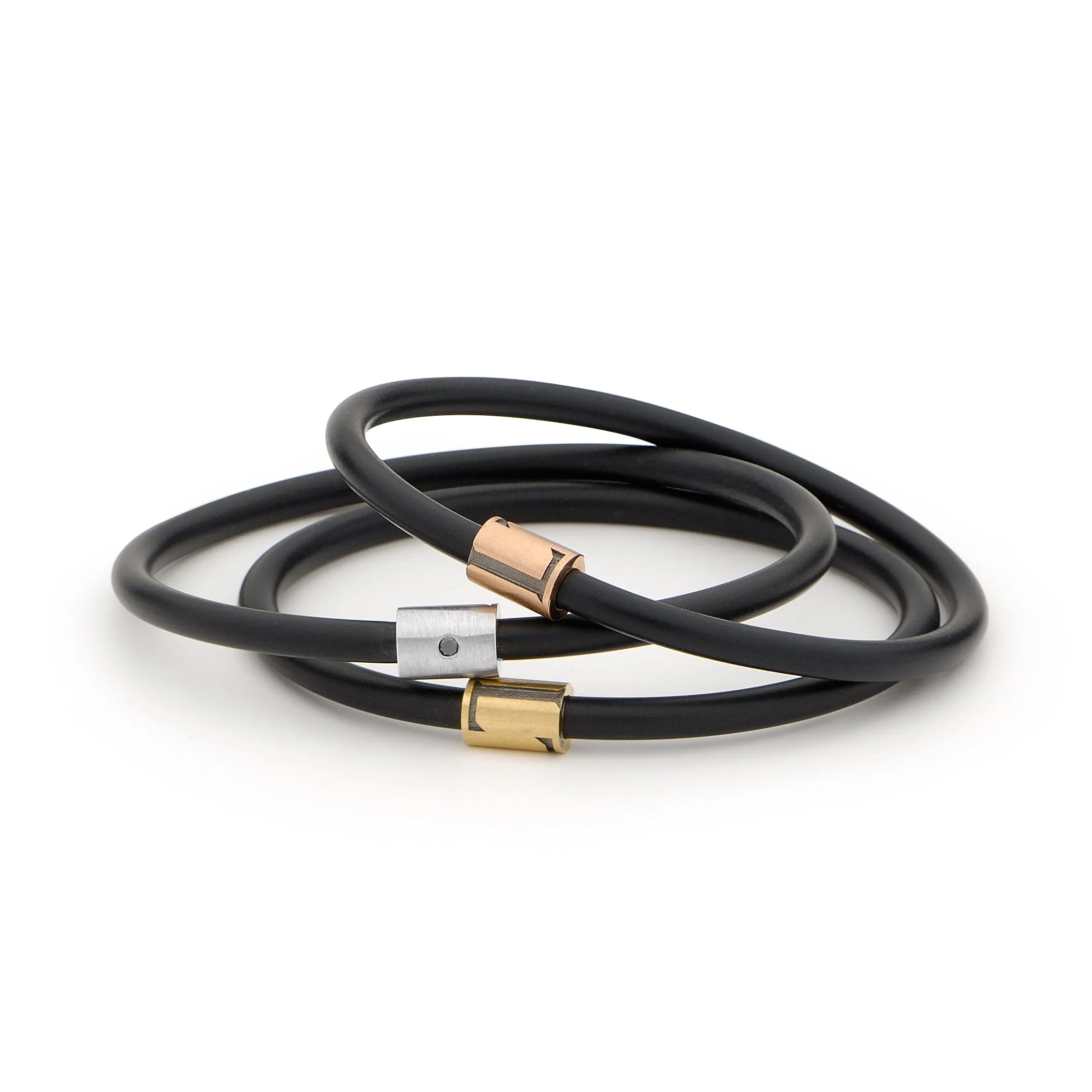 Neoprene L Spacer Diamond Bangles