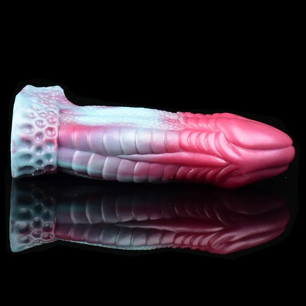 Night Fury 6.8" Dragon Penis Sleeve Extender With Clear Stimulating Texture Design - Laphwing