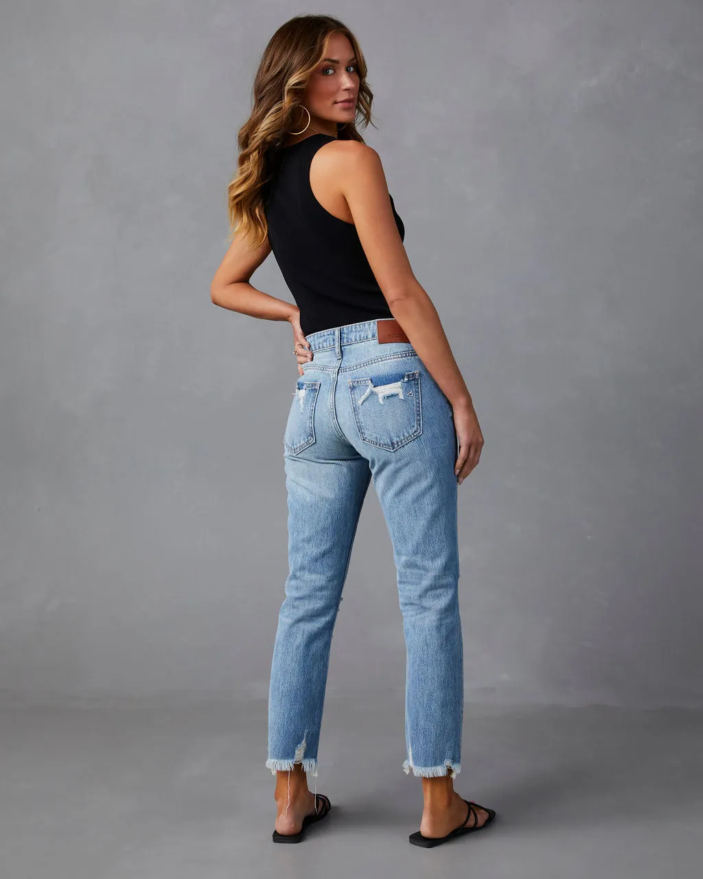 Nila Mid Rise Distressed Boyfriend Jeans