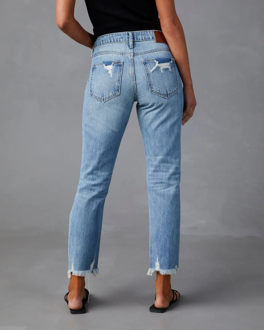 Nila Mid Rise Distressed Boyfriend Jeans