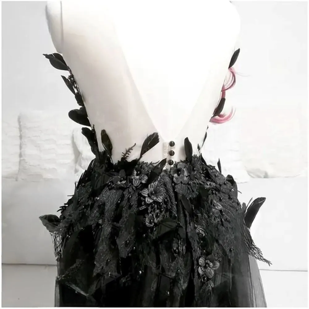 Noir Feather Finesse Gown