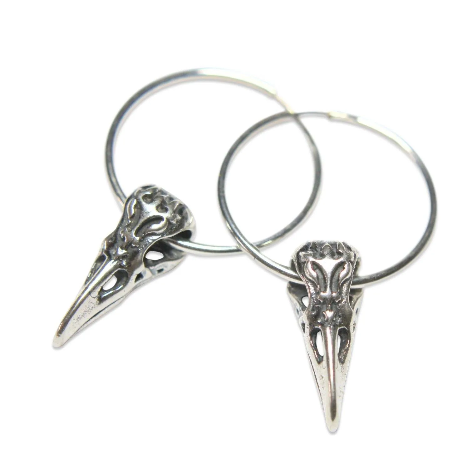 Ornate Victorian Bird Skull Earrings