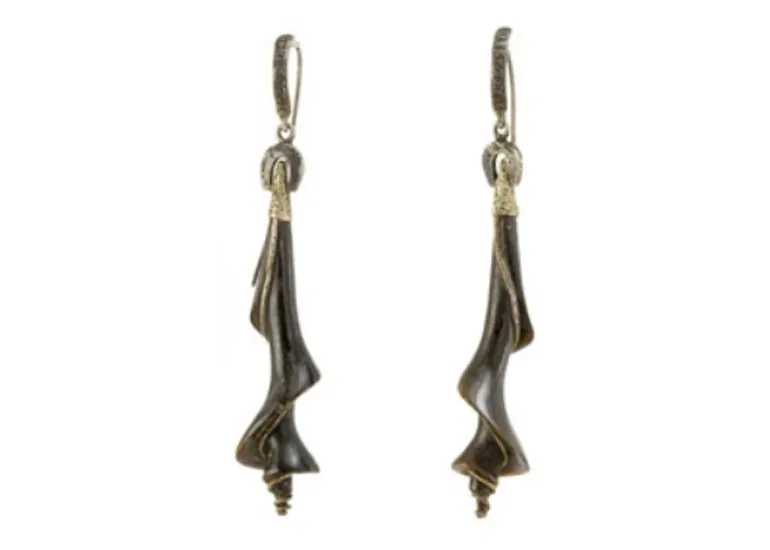 Pair of Shell Shape Carved Water Buffalo Horn; from the Lou Zeldis Studio