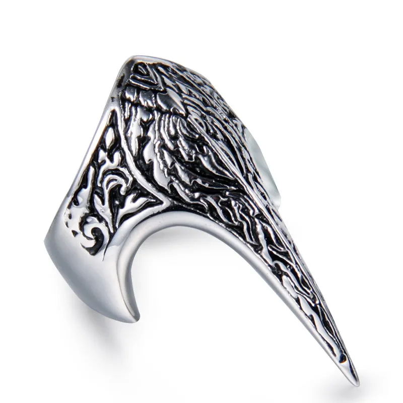 Personalized Retro Punk Eagle Beak Ring for Men - European and American Fashion in Titanium Steel