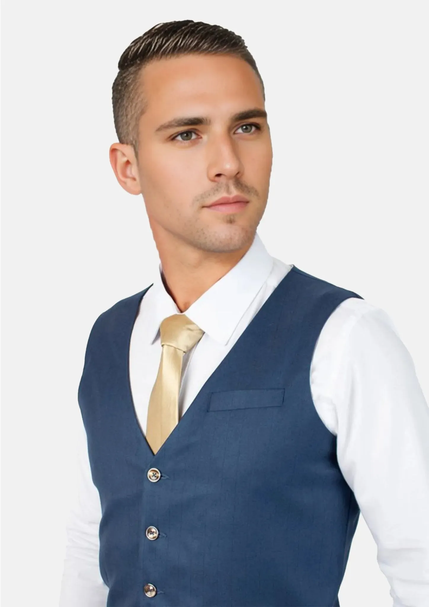 Prussian Blue Pinstripe Vest