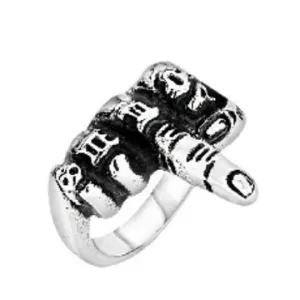 Punk-Inspired Stainless Steel Skull Ring for Men - Alternative Jewelry Collection