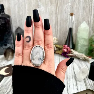 Rainbow Moonstone Ring Silver Size 9 / Foxlark Collection