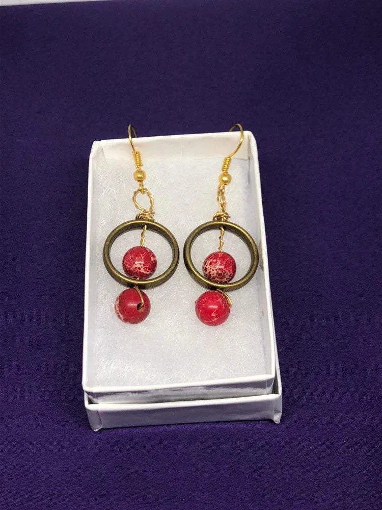 Red Jasper Crystal Earrings