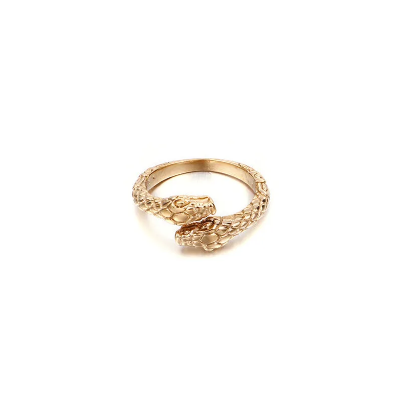 Serpent Spirit Retro Punk Stainless Steel Ring for Bold Fashionistas