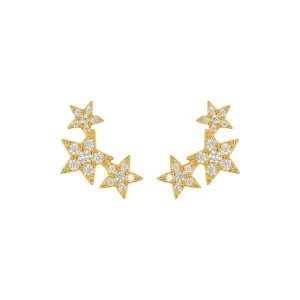 Shooting Star Stud Earrings silver gold