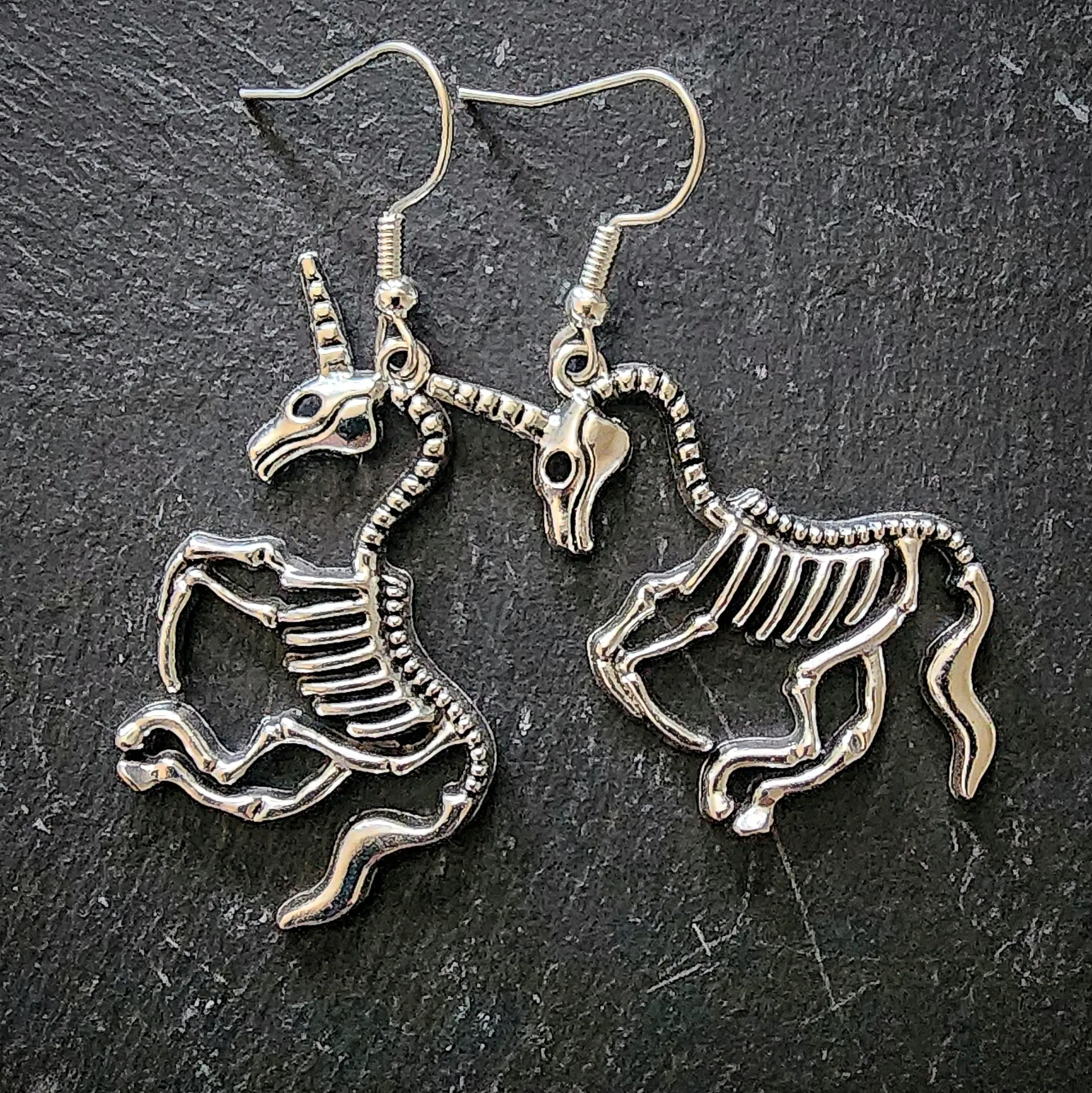 Skeletal Unicorn Earrings