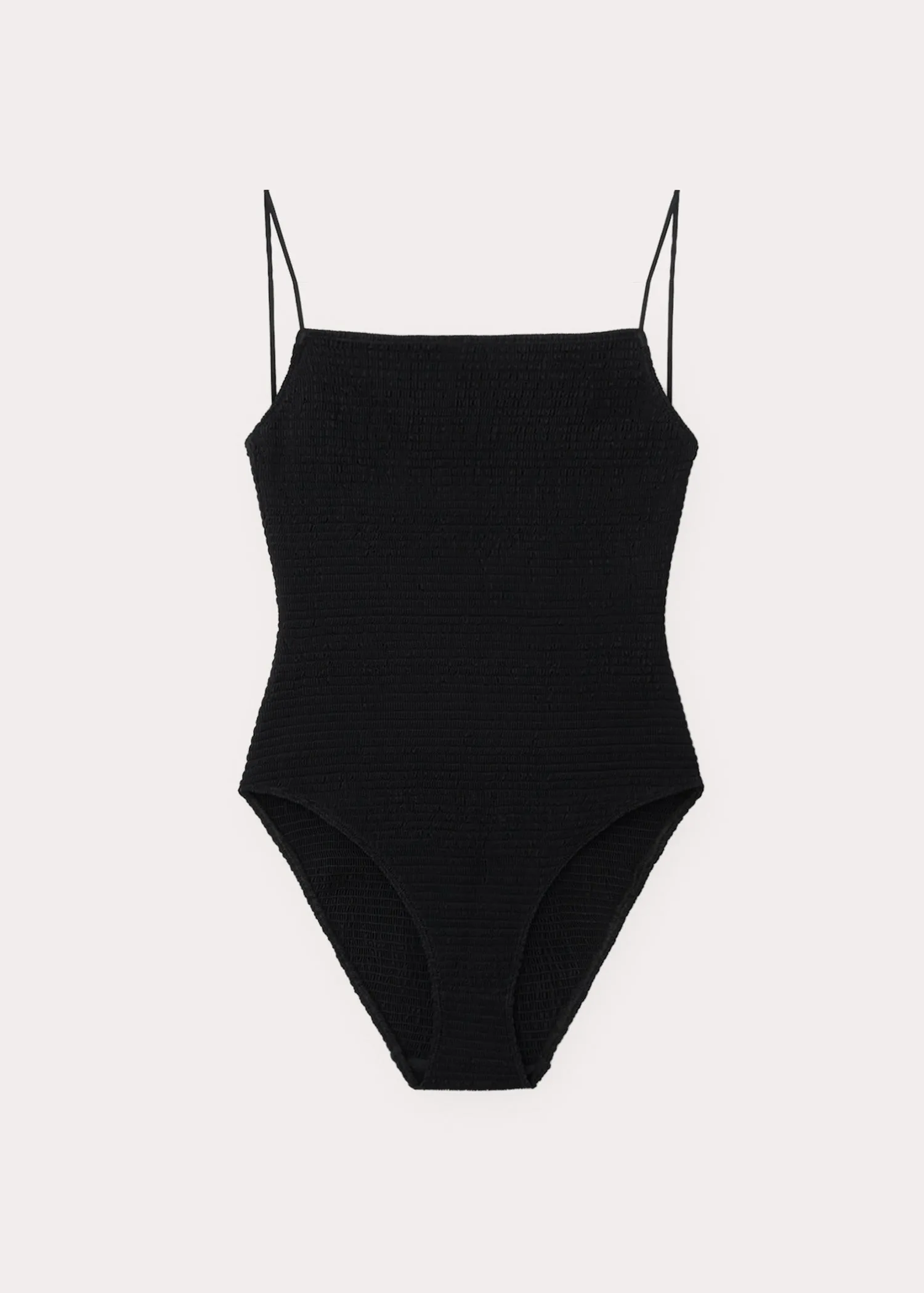 Smocked swimsuit black