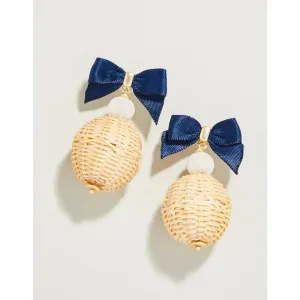 Spartina Bow Bauble Earrings Blue/Natural