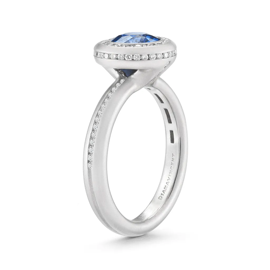 Steller Zero Cool Blue Sapphire Engagement Ring