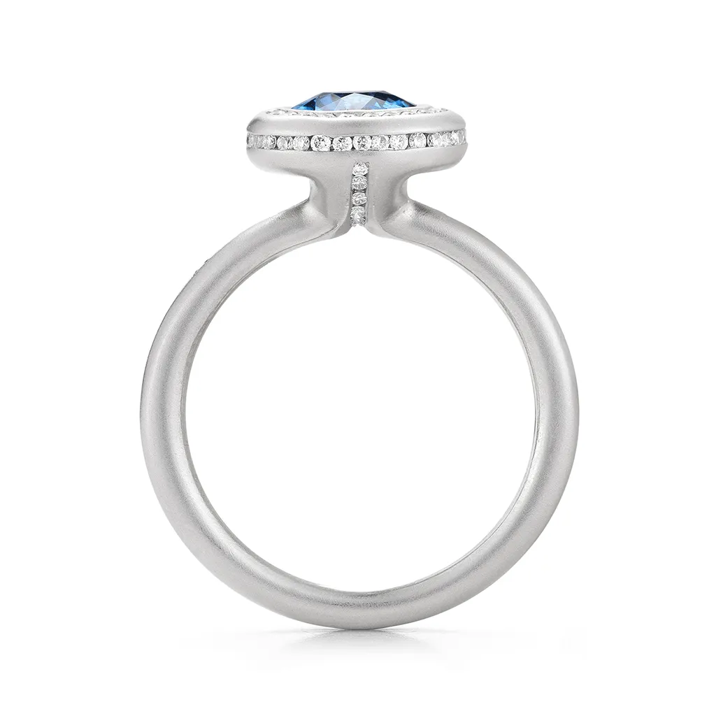 Steller Zero Cool Blue Sapphire Engagement Ring