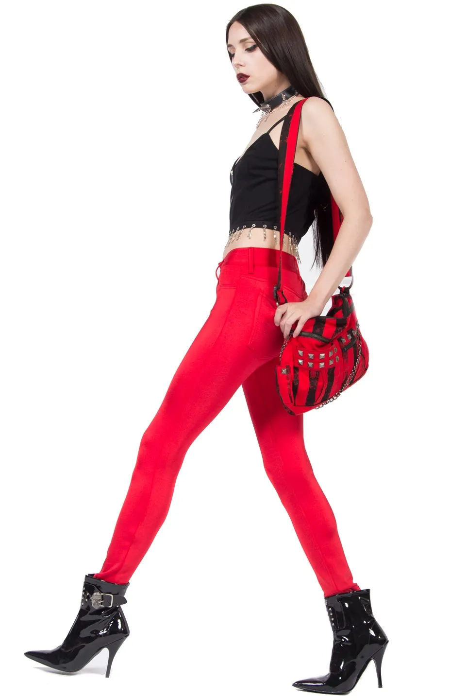 Straight From The Heart Red Glam Spandex Jean