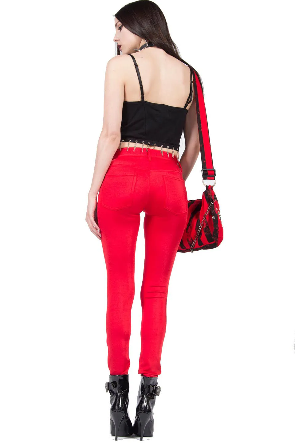 Straight From The Heart Red Glam Spandex Jean