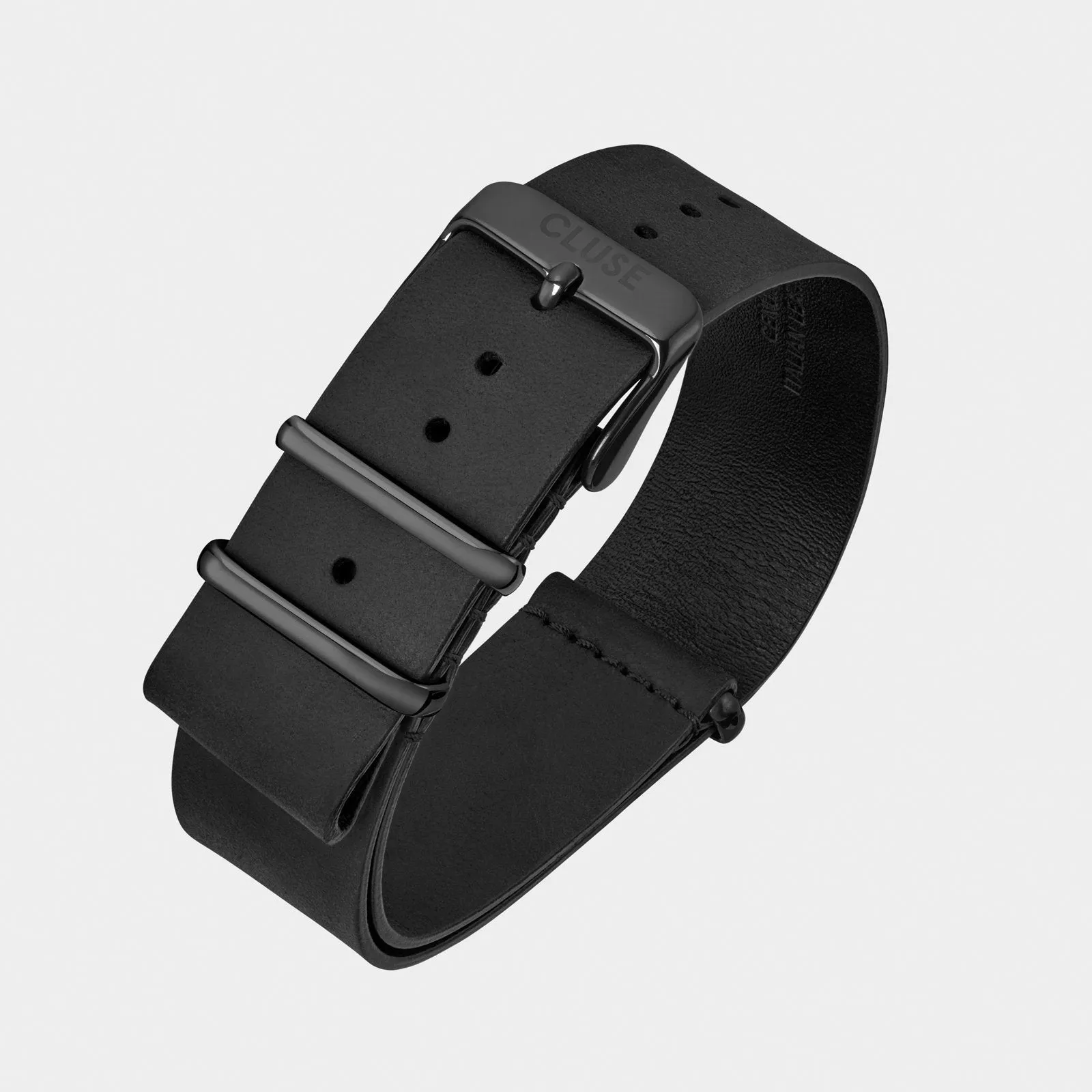 Strap 20 mm Nato Leather Full Black