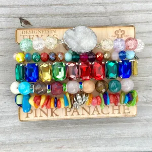 The Pink Panache Druzy Stack Bracelet Set