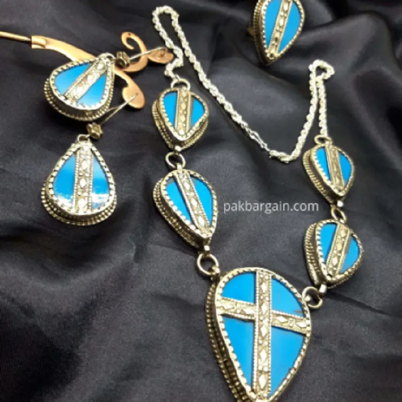 Tribal Turquoise Stones Jewelry Set