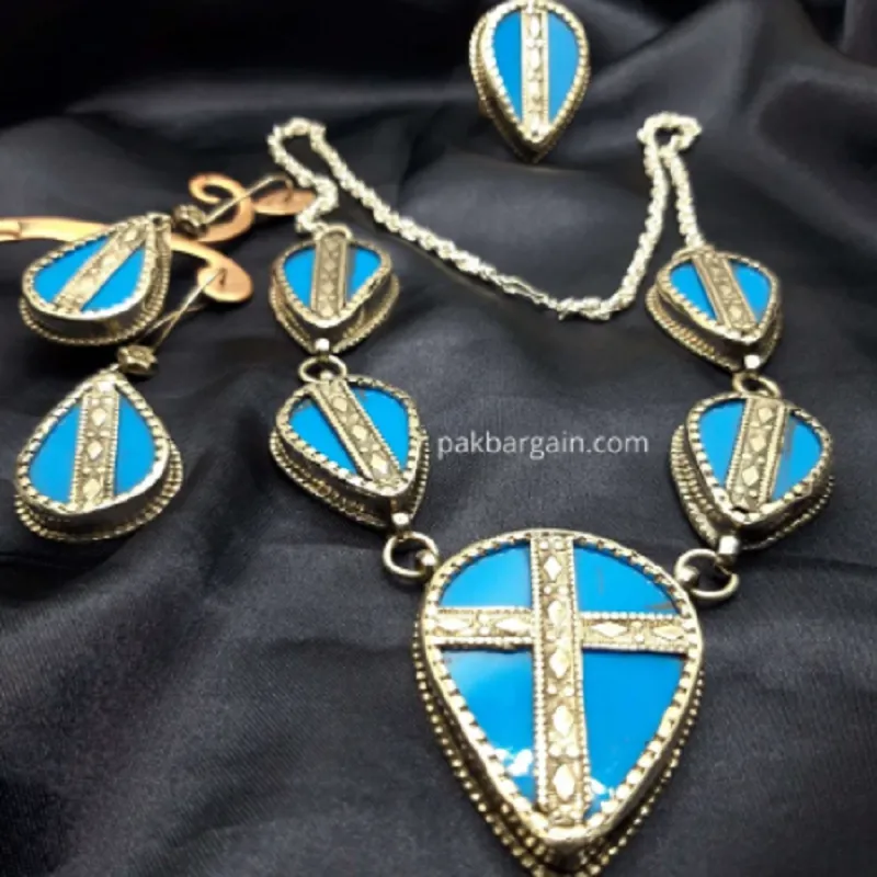 Tribal Turquoise Stones Jewelry Set