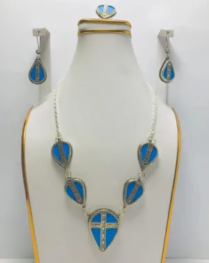 Tribal Turquoise Stones Jewelry Set