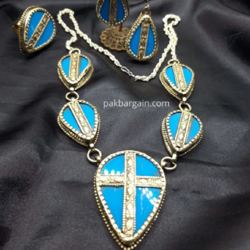 Tribal Turquoise Stones Jewelry Set