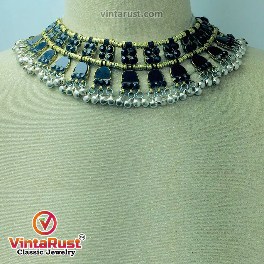 Turkmen Handmade Tribal Choker With Glass Stones