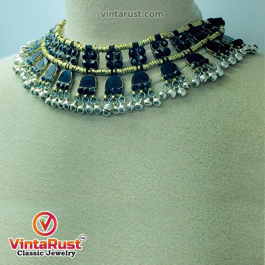 Turkmen Handmade Tribal Choker With Glass Stones