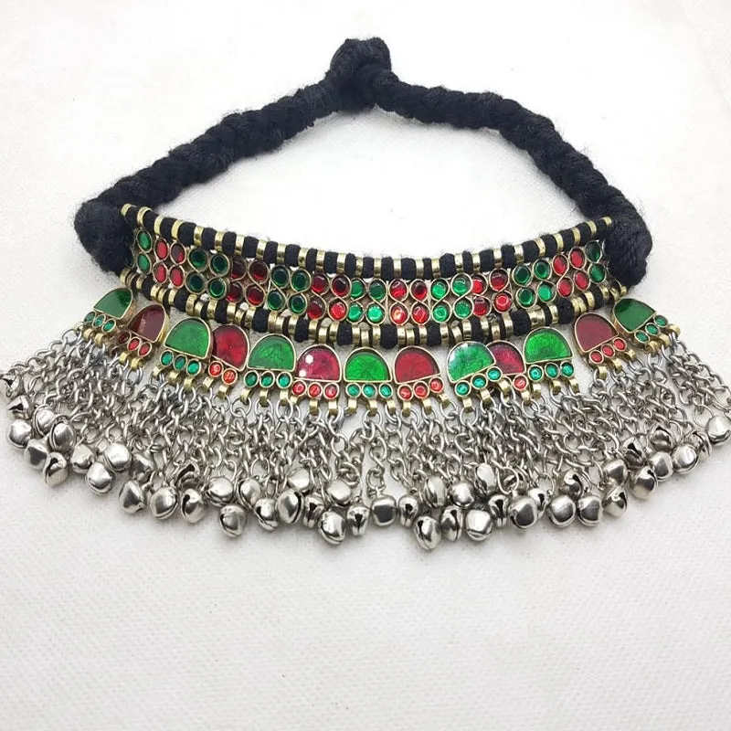 Turkmen Handmade Tribal Choker With Glass Stones