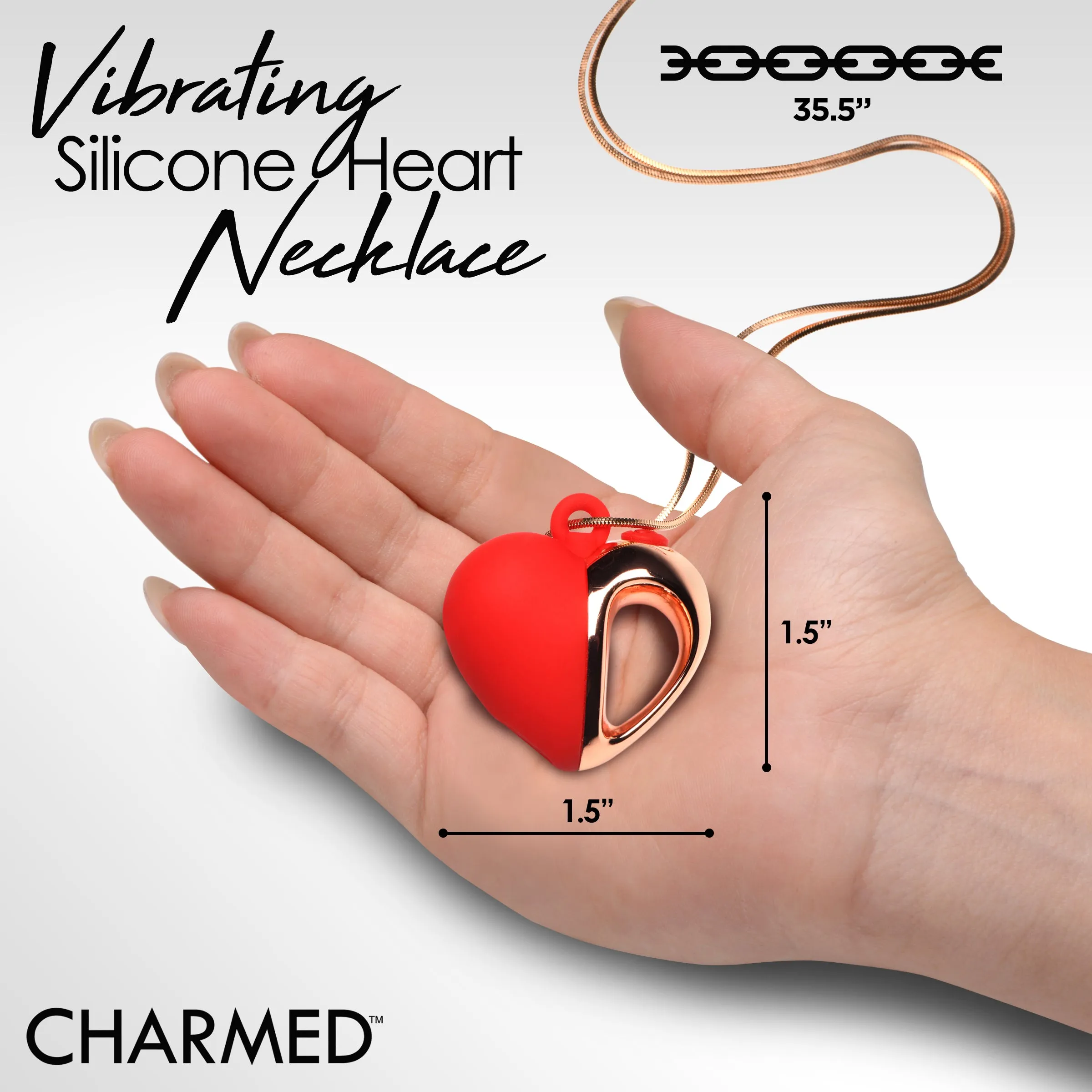 Vibrating Silicone Heart Necklace