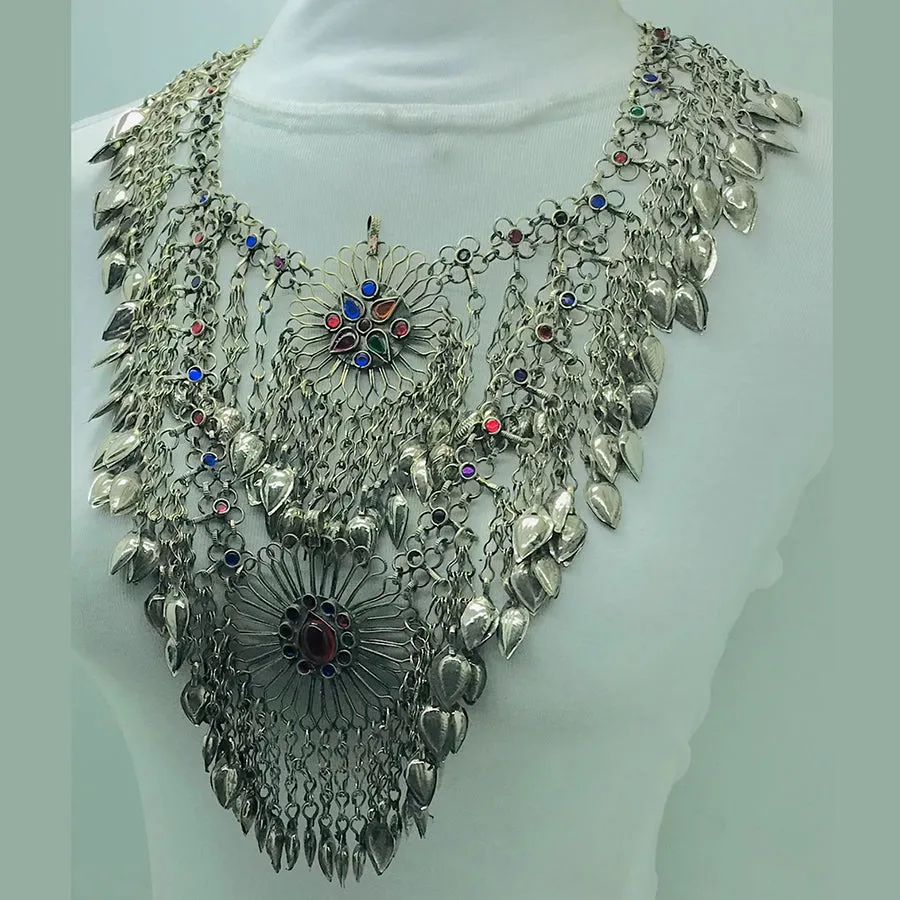 Vintage Tribal Oversized Bib Necklace